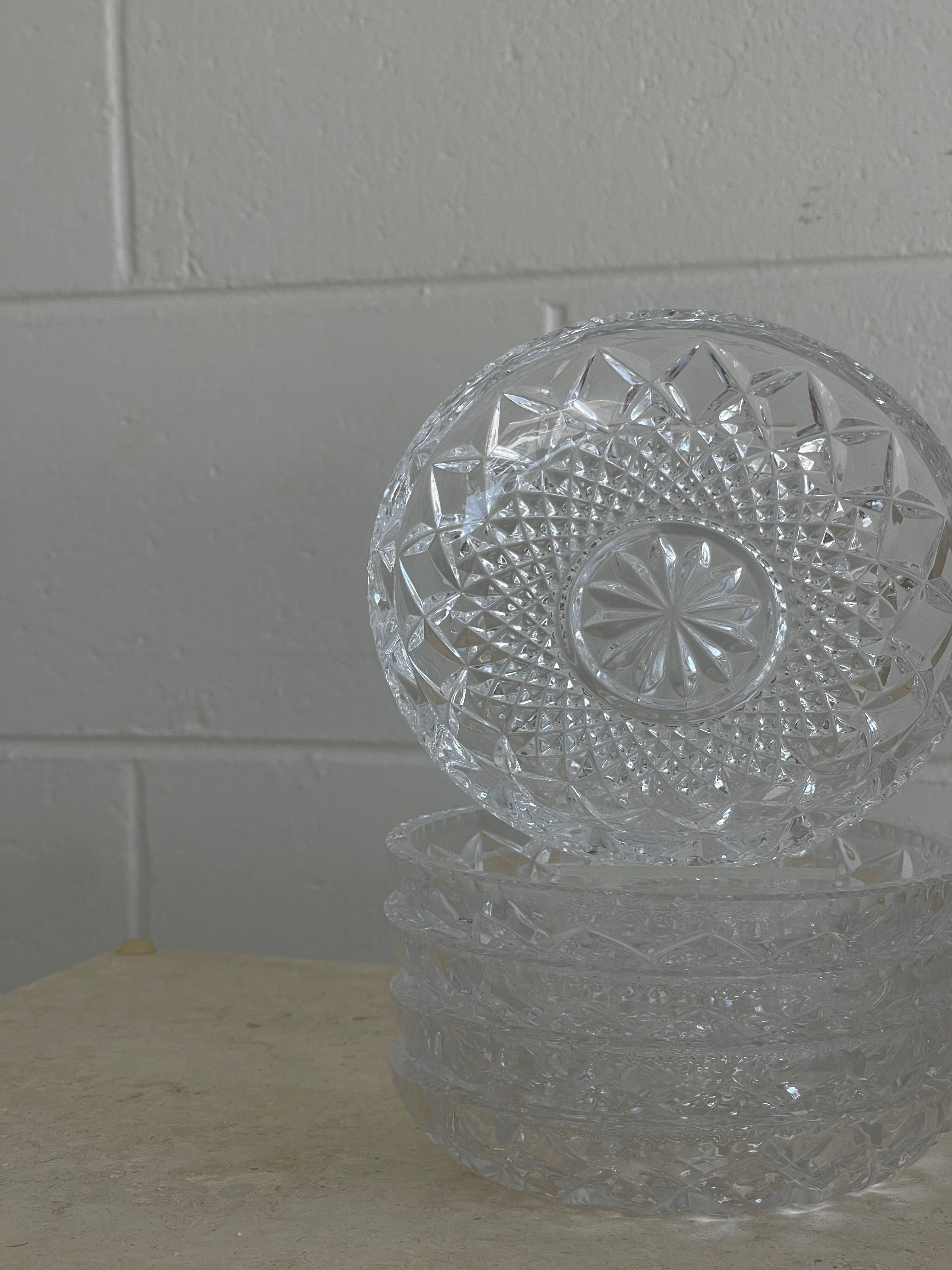 Set of Cut Glass Plates